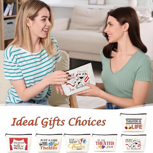 Theater Gifts Makeup Bags - 6Pcs Musical Theater Cosmetic Bags with Zipper, Funn - Picture 6 of 6